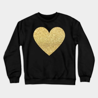 Gold Faux Glitter Heart Crewneck Sweatshirt